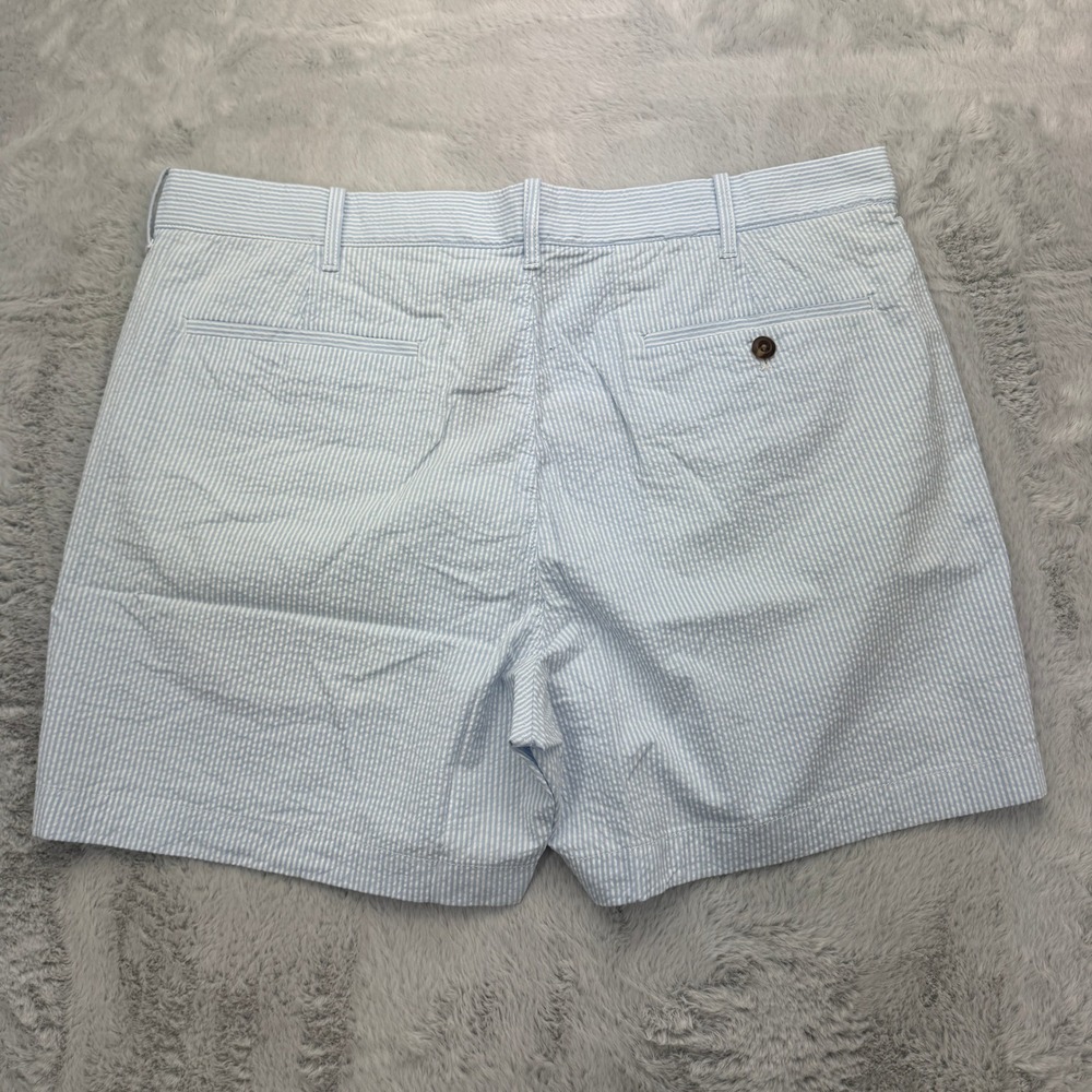 J Crew. Seersucker Shorts Mens 38 Blue Striped Casual Summer Lightweight NWT - Picture 9 of 10